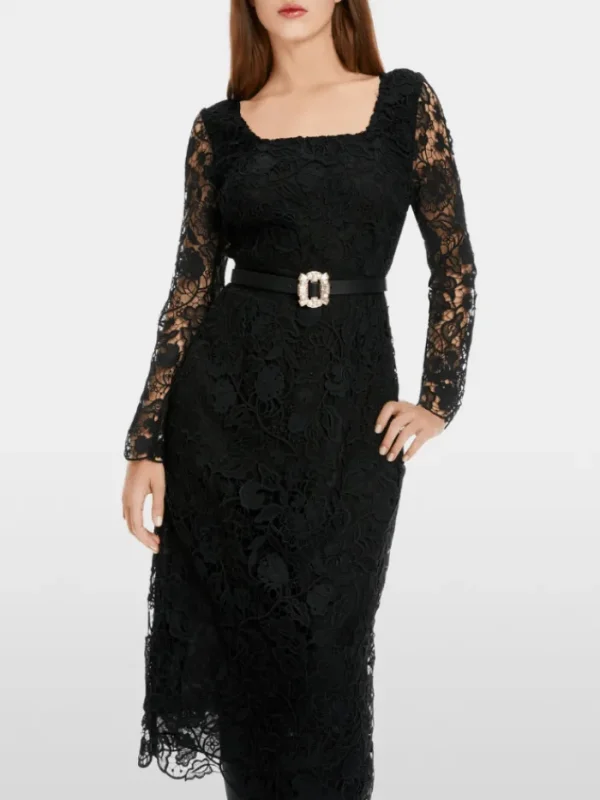 Marc Cain Glam Dresses | Party Wear^Elegant Guipure Lace Dress In Black XG 21.10 W12 COL 90