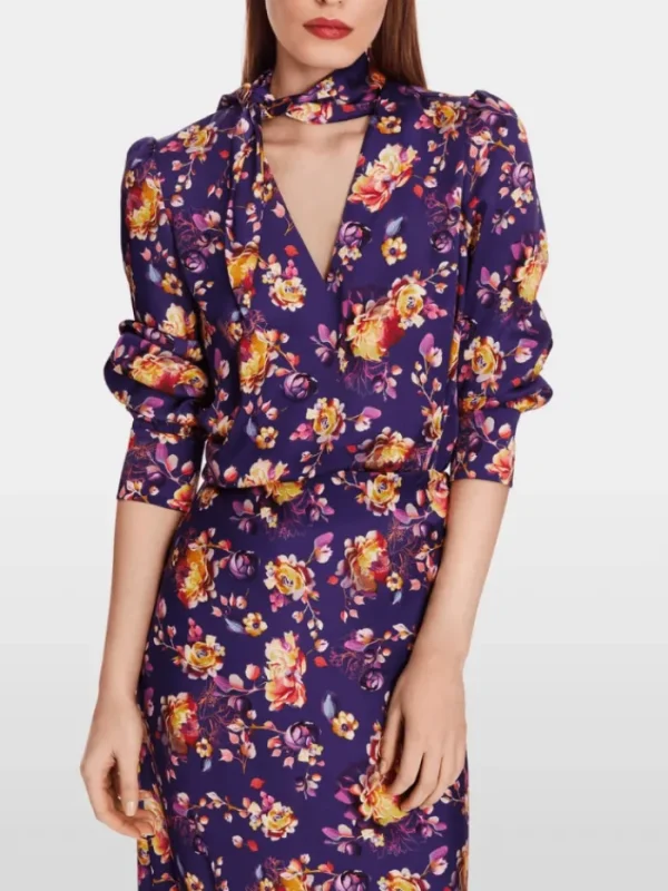 Marc Cain Glam Tops | Gifts Under £100^Flared Blouse With Floral Print XG 51.01 W07 COL 748