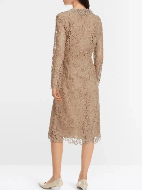 Marc Cain Glam Dresses | Party Wear^Guipure Lace Dress In Shiny Sand XG 21.11 W12 COL 625