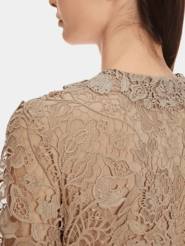 Marc Cain Glam Dresses | Party Wear^Guipure Lace Dress In Shiny Sand XG 21.11 W12 COL 625