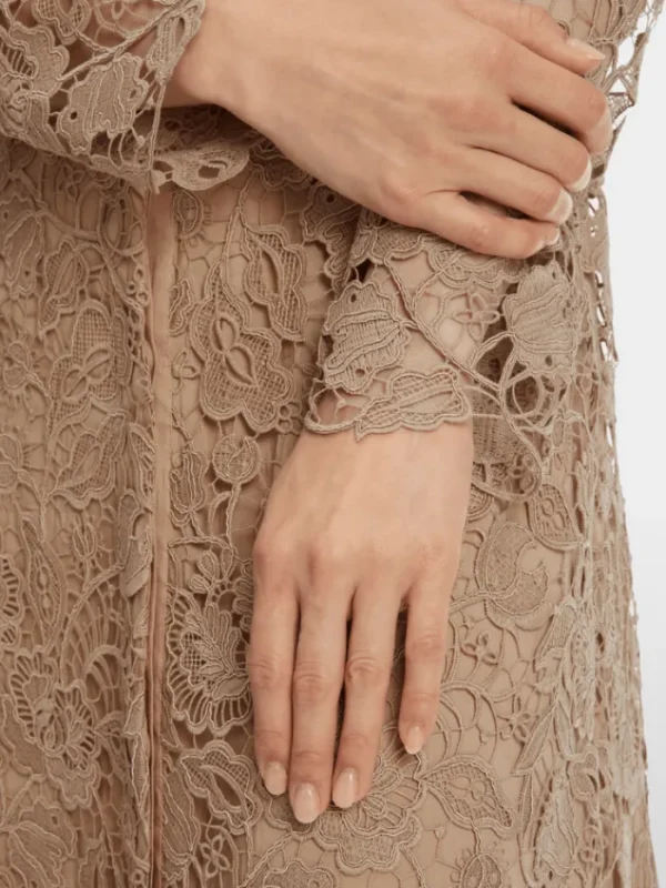 Marc Cain Glam Dresses | Party Wear^Guipure Lace Dress In Shiny Sand XG 21.11 W12 COL 625