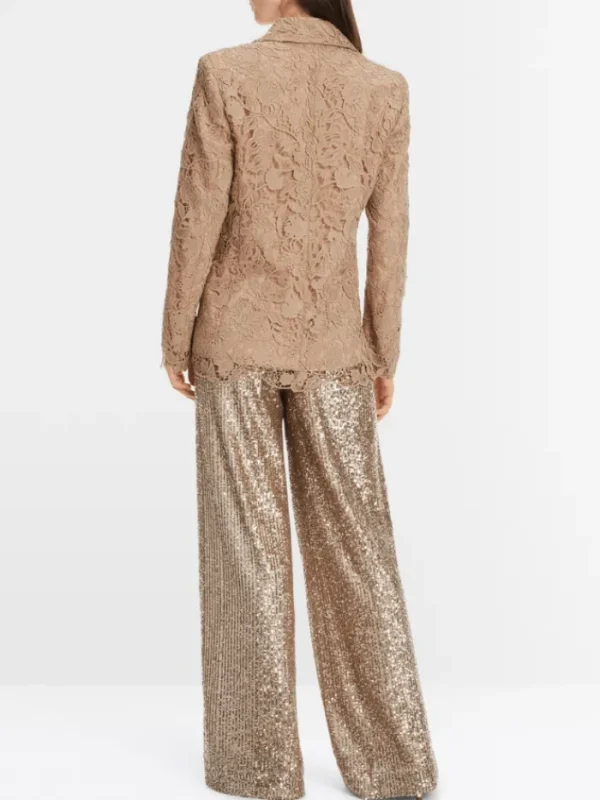 Marc Cain Glam Coats And Jackets | Party Wear^Guipure Lace Blazer In Shiny Sand XG 34.04 W12 COL 625