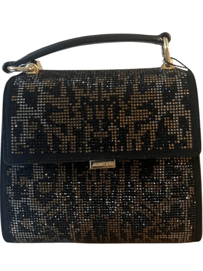marc_cain_glam_satchel_ba_0.webp Marc Cain Glam Party Wear | Bags^Satchel Bag In Leopard Print With Rhinestones XG TJ.01