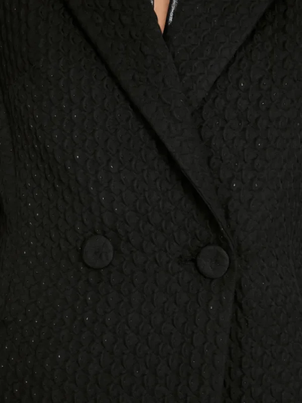 Marc Cain Glam Coats And Jackets | Luxury Gifts^Women's Black Coat With Metallic Details YG 11.01 W07 C
