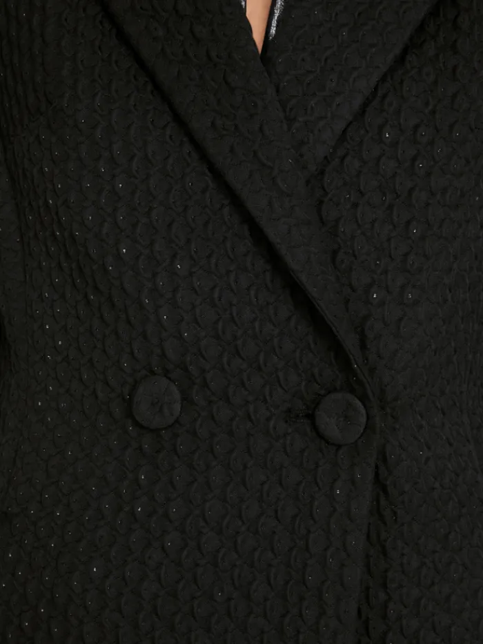 marc_cain_glam_womens_bla_5.webp Marc Cain Glam Coats And Jackets | Luxury Gifts^Women's Black Coat With Metallic Details YG 11.01 W07 C