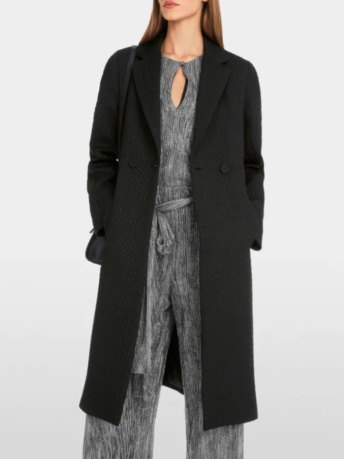 marc_cain_glam_womens_bla_6.webp Marc Cain Glam Coats And Jackets | Luxury Gifts^Women's Black Coat With Metallic Details YG 11.01 W07 C