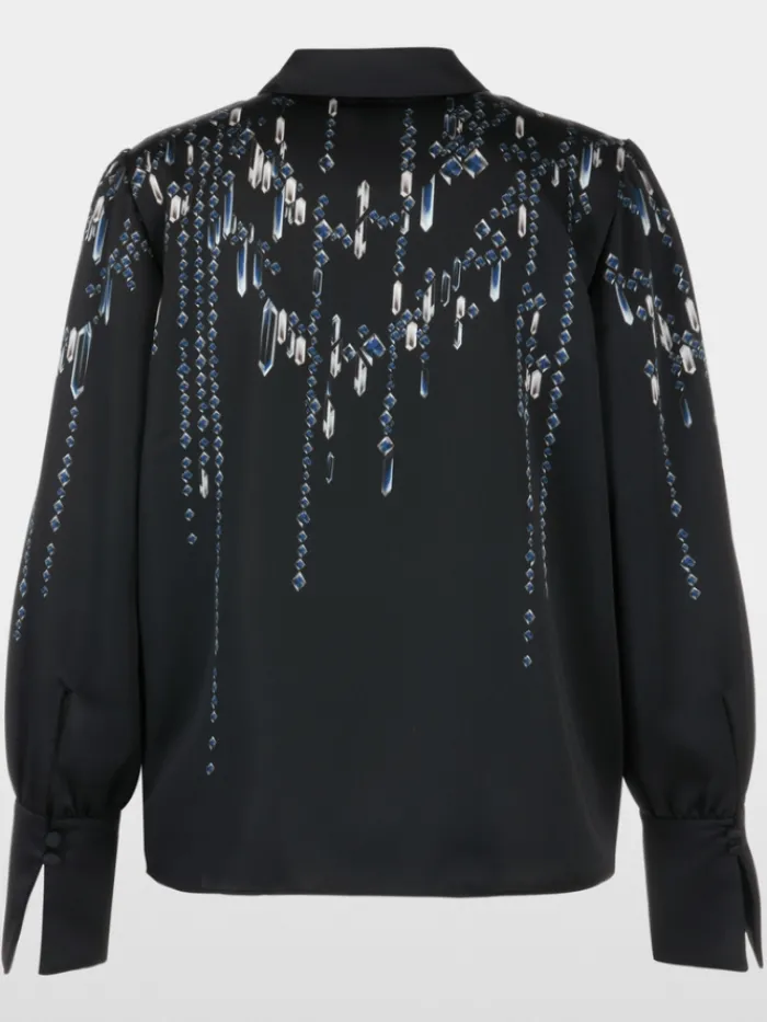 marc_cain_glam_womens_blo_2.webp Marc Cain Glam Party Wear | Tops^Women's Blouse With Crystals YG 51.01 W01 COL 801