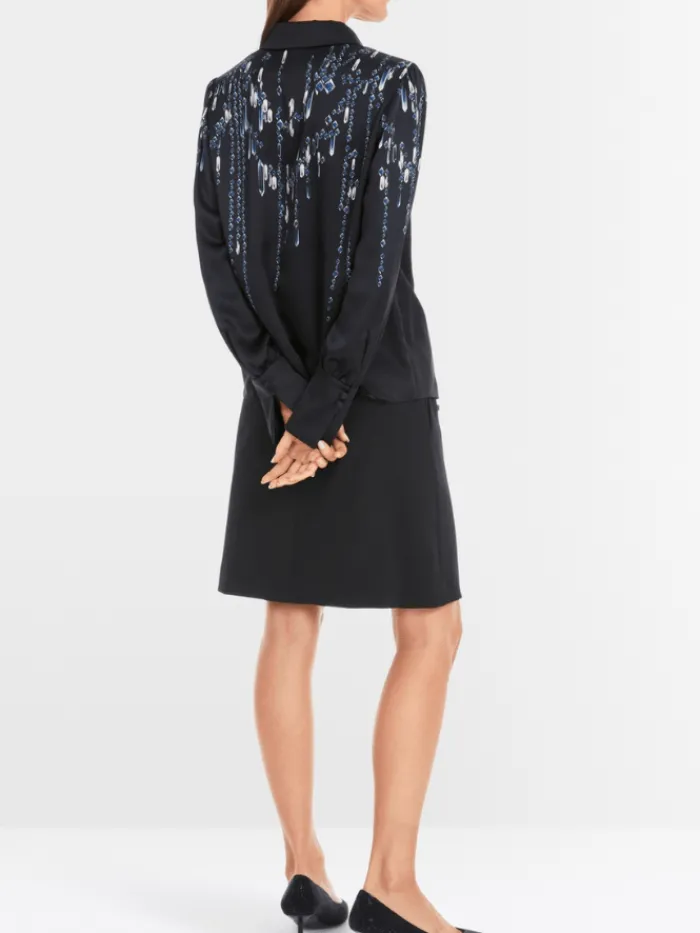 marc_cain_glam_womens_blo_3.webp Marc Cain Glam Party Wear | Tops^Women's Blouse With Crystals YG 51.01 W01 COL 801