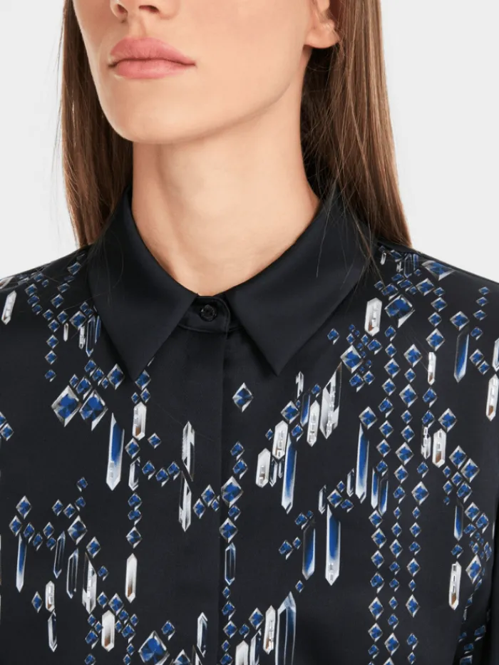 marc_cain_glam_womens_blo_4.webp Marc Cain Glam Party Wear | Tops^Women's Blouse With Crystals YG 51.01 W01 COL 801