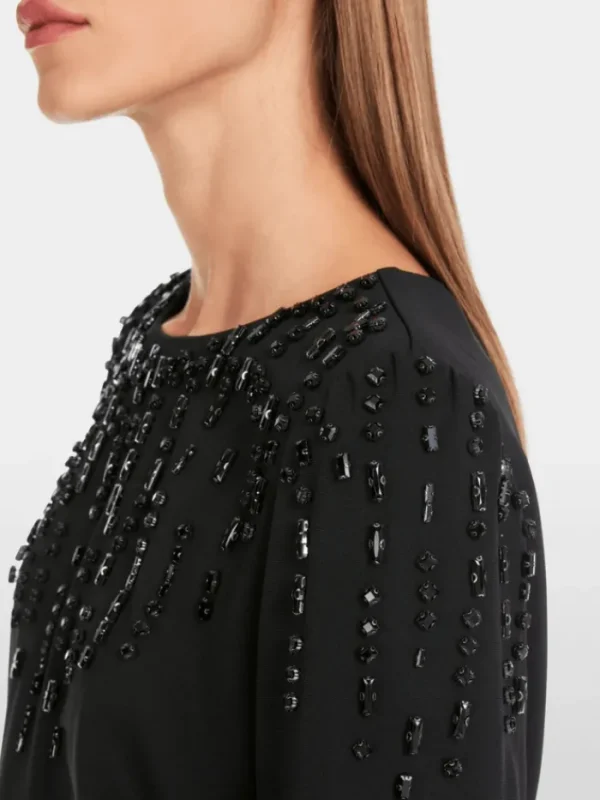 Marc Cain Glam Dresses | Party Wear^Women's Dress In Black With Crystals YG 21.10 W05 Col 9