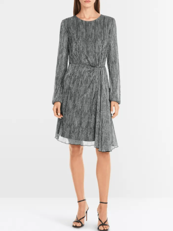 marc_cain_glam_womens_sil_1.webp Marc Cain Glam Dresses | Gifts Under £250^Women's Silver Dress In Metallic Jersey YG 21.06 J01 Co