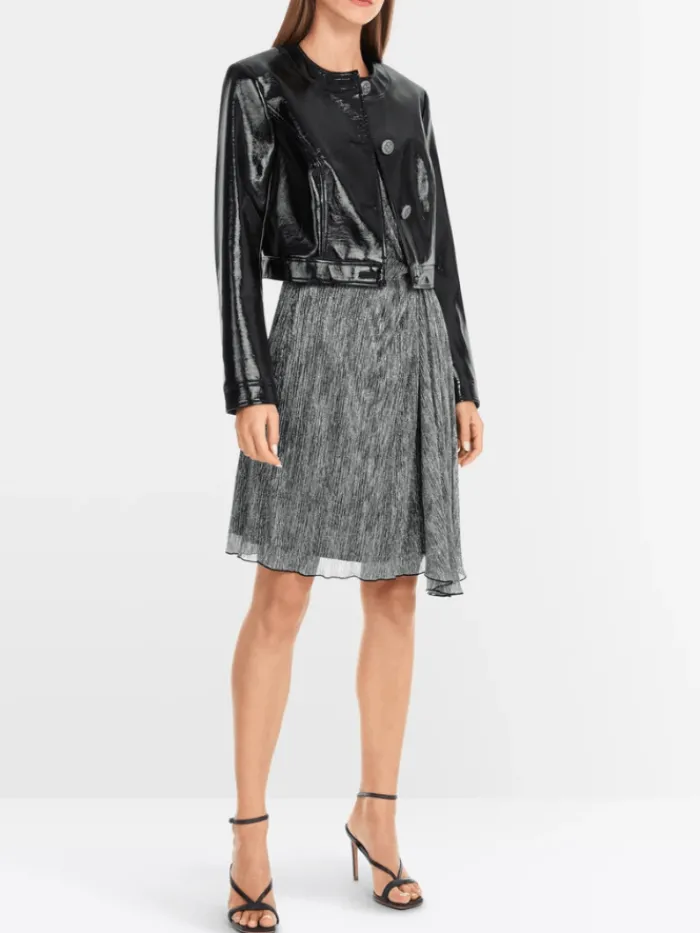 marc_cain_glam_womens_sil_6.webp Marc Cain Glam Dresses | Gifts Under £250^Women's Silver Dress In Metallic Jersey YG 21.06 J01 Co