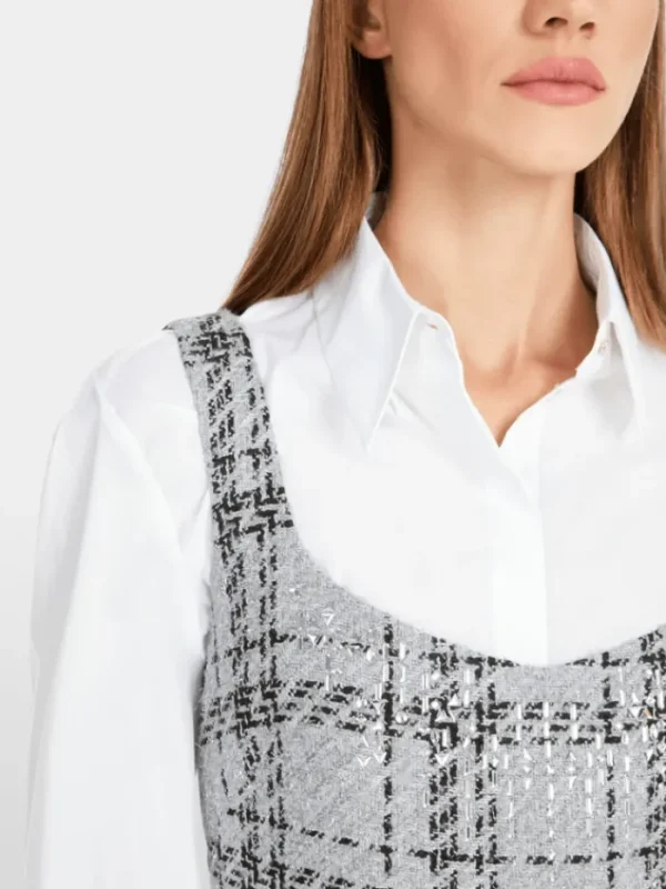 Marc Cain Glam Dresses | Luxury Gifts^Women's Sleeveless Check Dress With Lurex YG 21.13 W11