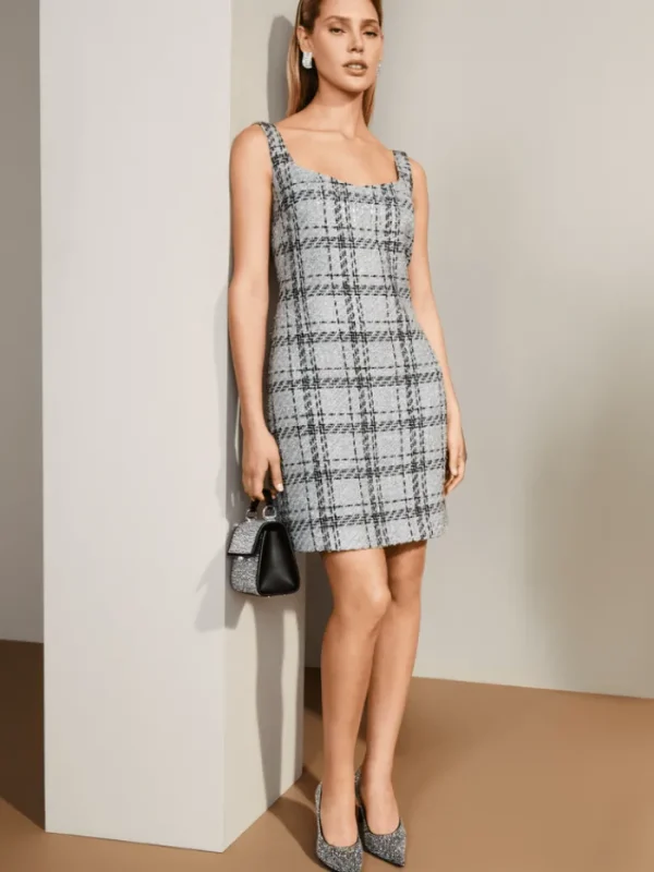 Marc Cain Glam Dresses | Luxury Gifts^Women's Sleeveless Check Dress With Lurex YG 21.13 W11