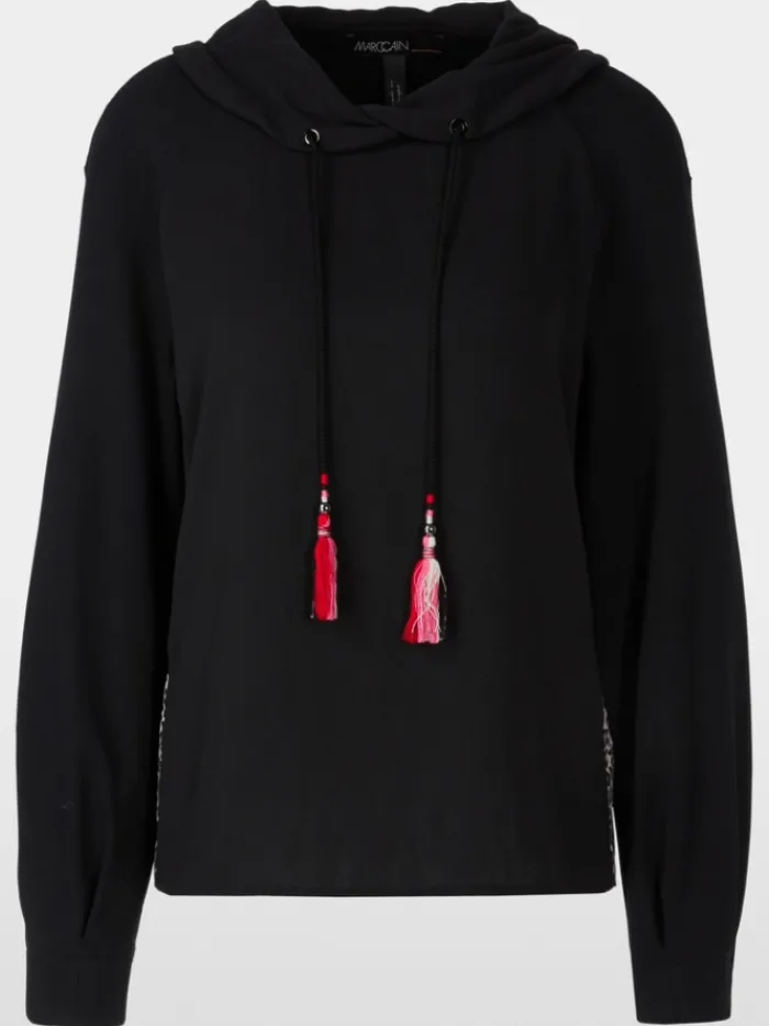 marc_cain_sports_black_sl_0-1.webp Marc Cain Sports Sweatshirts And T-Shirts | Tops^Black Slip On Top XS 55.06 J57 Col 900
