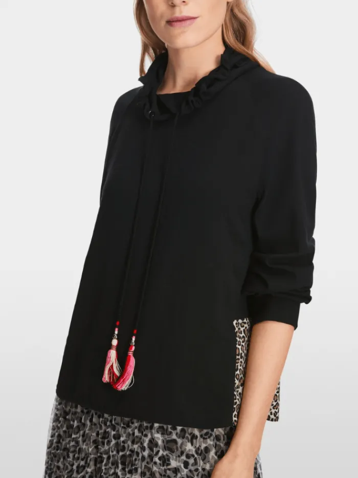 marc_cain_sports_black_sl_4.webp Marc Cain Sports Sweatshirts And T-Shirts | Tops^Black Slip On Top XS 55.06 J57 Col 900