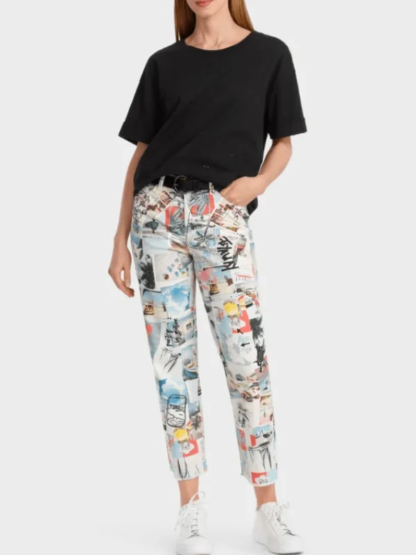 Marc Cain Sports Tops | T-Shirts^Black T Shirt With Eyelet Embroidery WS 48.01 J74 COL