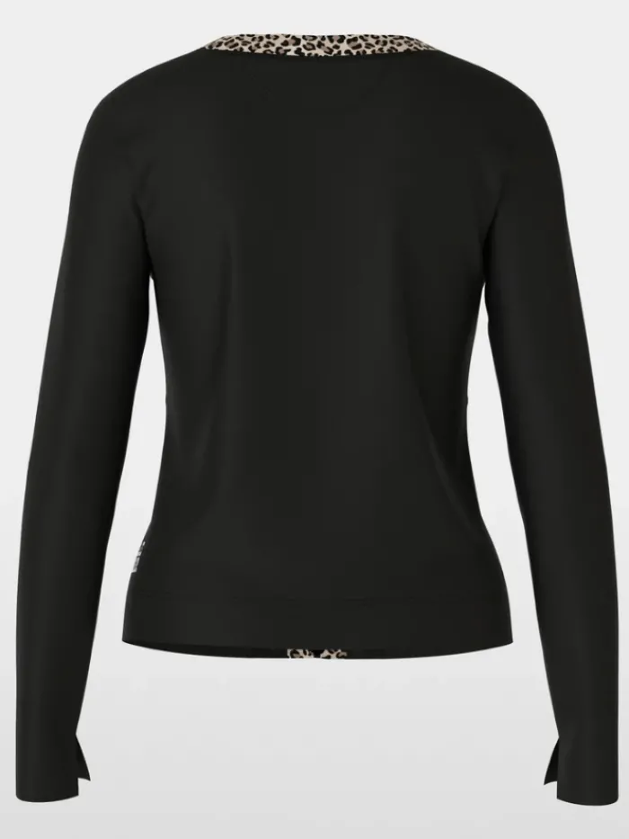 marc_cain_sports_black_zi_1.webp Marc Cain Sports Coats And Jackets | Gifts Under £250^Black Zip Up Jacket In Cotton Rib XS 31.10 J55 COL 90