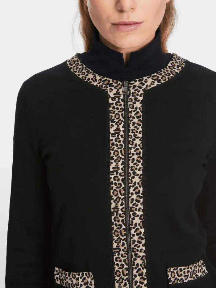 marc_cain_sports_black_zi_4.webp Marc Cain Sports Coats And Jackets | Gifts Under £250^Black Zip Up Jacket In Cotton Rib XS 31.10 J55 COL 90