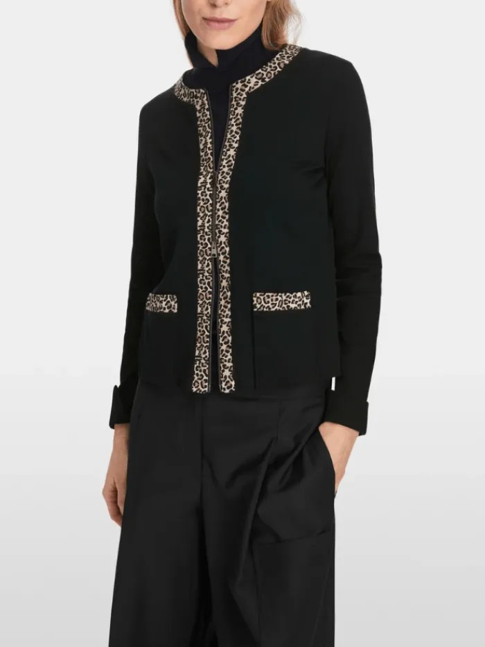 marc_cain_sports_black_zi_6.webp Marc Cain Sports Coats And Jackets | Gifts Under £250^Black Zip Up Jacket In Cotton Rib XS 31.10 J55 COL 90