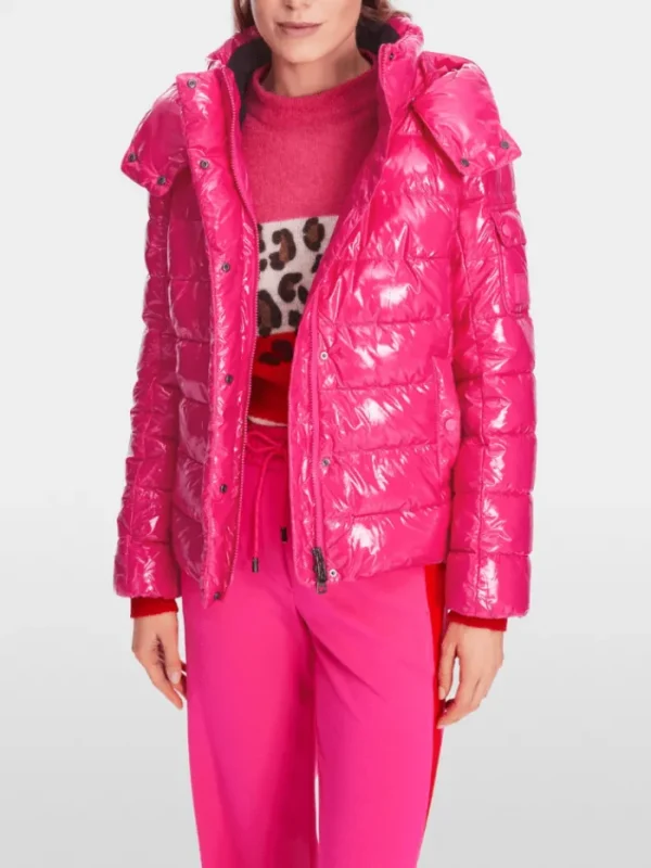 Marc Cain Sports Coats And Jackets | Puffers And Gilets^Close Fitting Outdoor Pink Jacket With Hood XS 12.06