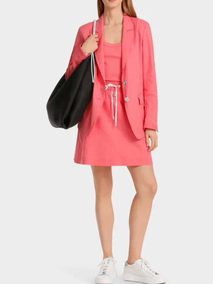 marc_cain_sports_creased__1.webp Marc Cain Sports Coats And Jackets | Gifts Under £250^Creased Look Blazer In Light Neon Coral Red WS 34.12