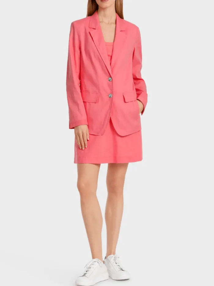 marc_cain_sports_creased__6.webp Marc Cain Sports Coats And Jackets | Gifts Under £250^Creased Look Blazer In Light Neon Coral Red WS 34.12