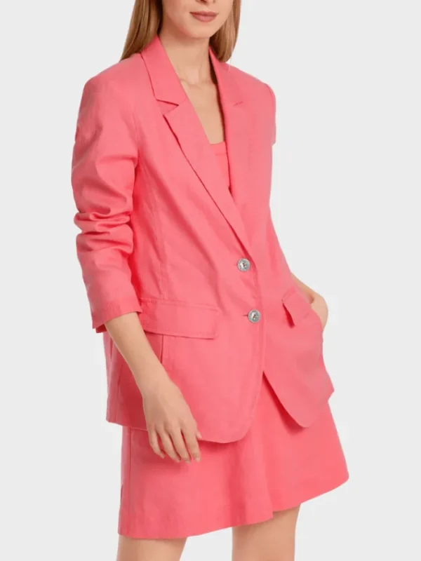 Marc Cain Sports Coats And Jackets | Gifts Under £250^Creased Look Blazer In Light Neon Coral Red WS 34.12