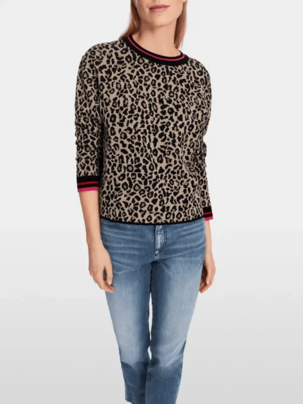 Marc Cain Sports Knitwear | Gifts Under £250^Leopard Print Design Jumper XS 41.36 M32 Col 117