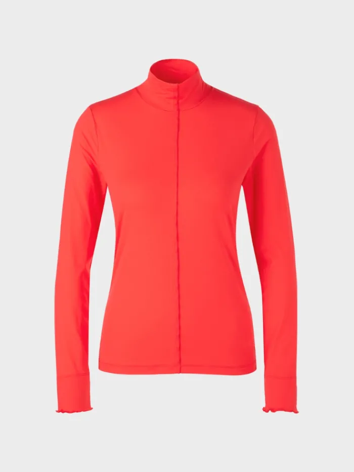 marc_cain_sports_polo_nec_0.webp Marc Cain Sports Tops | Gifts Under £50^Polo Neck Top in Campari Colour VS 48.27 J18 COL 278