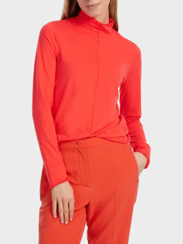 Marc Cain Sports Tops | Gifts Under £50^Polo Neck Top in Campari Colour VS 48.27 J18 COL 278