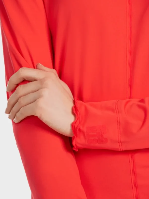 Marc Cain Sports Tops | Gifts Under £50^Polo Neck Top in Campari Colour VS 48.27 J18 COL 278