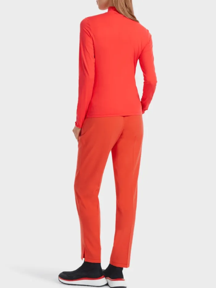 marc_cain_sports_polo_nec_3.webp Marc Cain Sports Tops | Gifts Under £50^Polo Neck Top in Campari Colour VS 48.27 J18 COL 278
