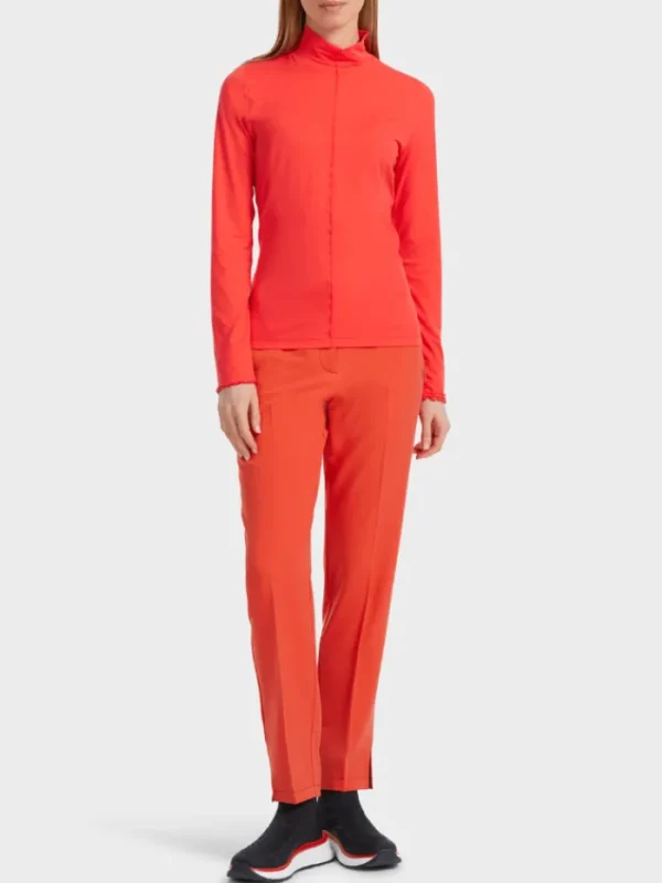 Marc Cain Sports Tops | Gifts Under £50^Polo Neck Top in Campari Colour VS 48.27 J18 COL 278