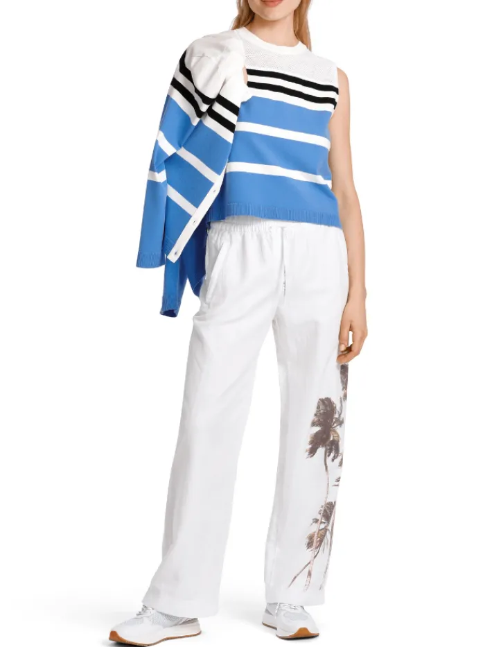 marc_cain_sports_striped__2-1.webp Marc Cain Sports Tops | Gifts Under £100^Striped Sleeveless Top In Bright Azure WS 61.09 M35 C
