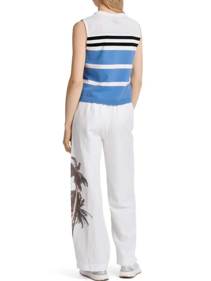 marc_cain_sports_striped__3-1.webp Marc Cain Sports Tops | Gifts Under £100^Striped Sleeveless Top In Bright Azure WS 61.09 M35 C
