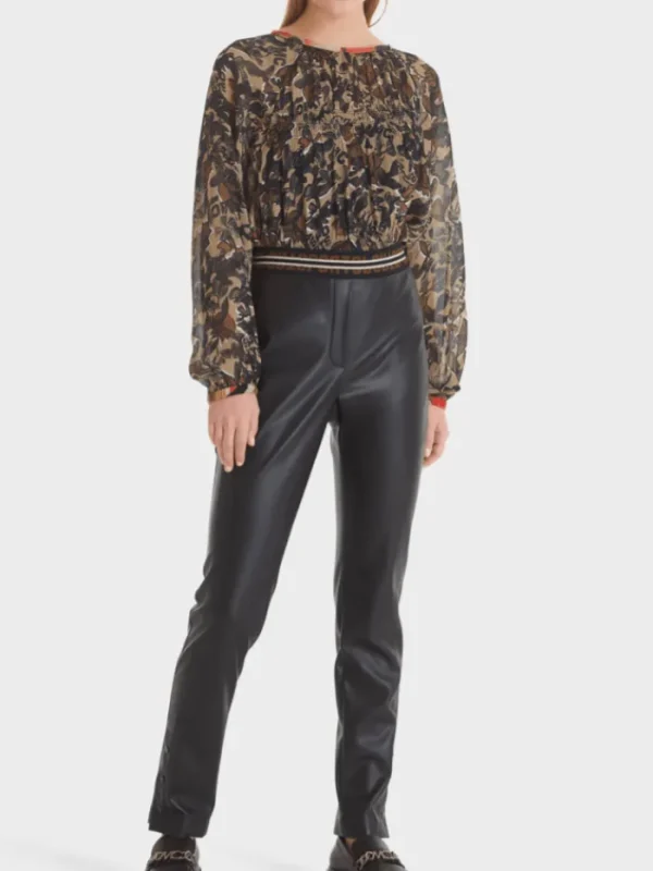 Marc Cain Sports Trousers | Gifts Under £50^T Faux Nappa Navy Trousers TS 81.17 J93 COL 395