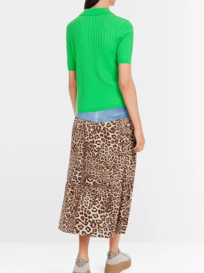 marc_cain_sports_womens_a_3.webp Marc Cain Sports Tops | Gifts Under £250^Women's Apple Green Polo Shirt In Wool Blend YS 53.06
