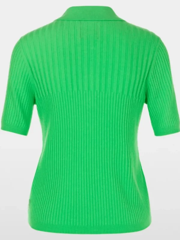 Marc Cain Sports Tops | Gifts Under £250^Women's Apple Green Polo Shirt In Wool Blend YS 53.06