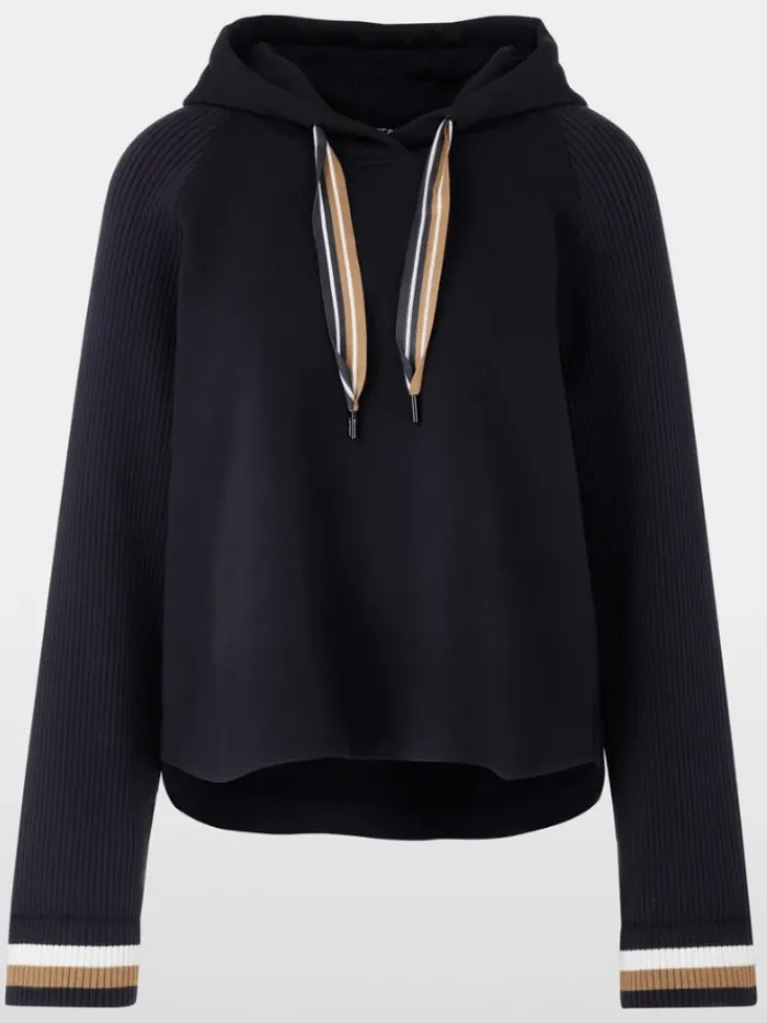 marc_cain_sports_womens_e_0.webp Marc Cain Sports Knitwear | Luxury Gifts^Women's Elegant Navy Sweatshirt In A-Line YS 44.04 J0