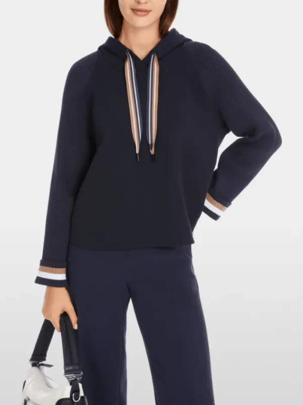 Marc Cain Sports Knitwear | Luxury Gifts^Women's Elegant Navy Sweatshirt In A-Line YS 44.04 J0