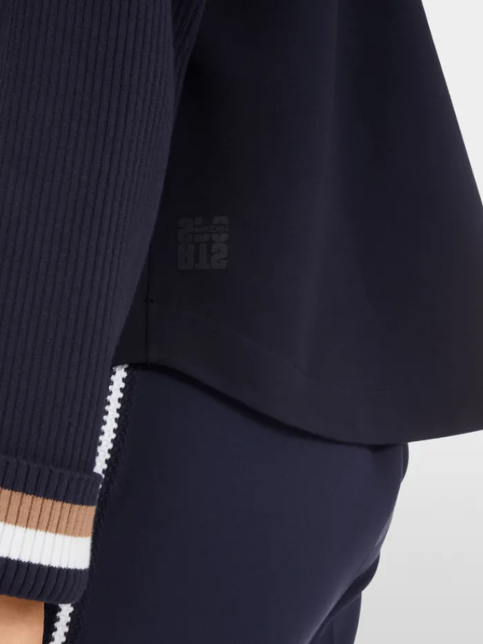 marc_cain_sports_womens_e_4.webp Marc Cain Sports Knitwear | Luxury Gifts^Women's Elegant Navy Sweatshirt In A-Line YS 44.04 J0