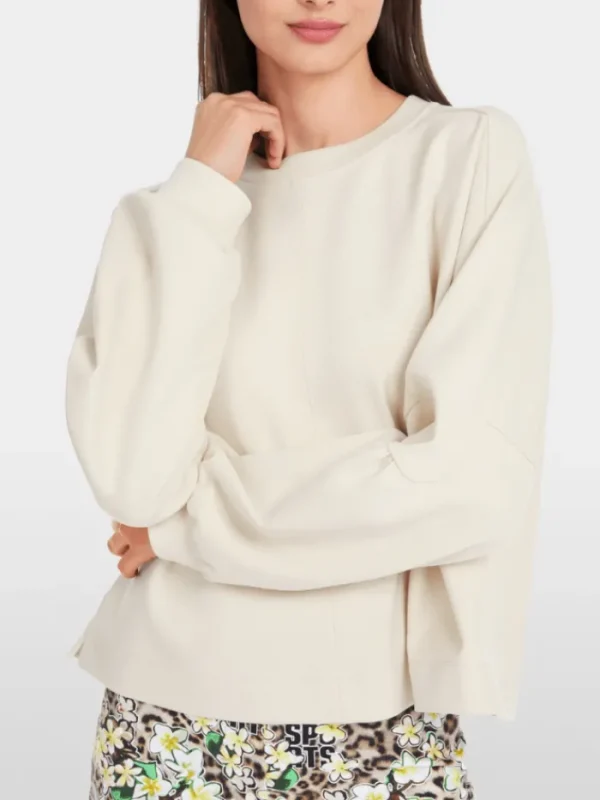 Marc Cain Sports Knitwear | Loungewear^Women's Kimono Style Sweatshirt In Soft Stone YS 44.0