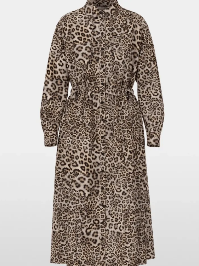 marc_cain_sports_womens_l_0.webp Marc Cain Sports Dresses | Luxury Gifts^Women's Leopard Print Midi Shirt Dress YS 21.22 W16 C