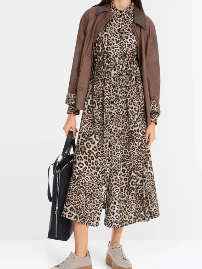 marc_cain_sports_womens_l_2.webp Marc Cain Sports Dresses | Luxury Gifts^Women's Leopard Print Midi Shirt Dress YS 21.22 W16 C