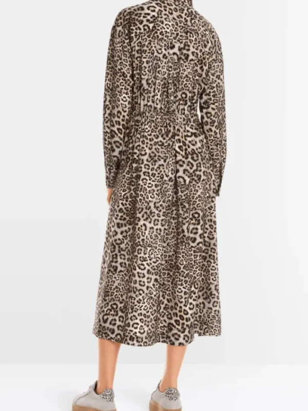 Marc Cain Sports Dresses | Luxury Gifts^Women's Leopard Print Midi Shirt Dress YS 21.22 W16 C