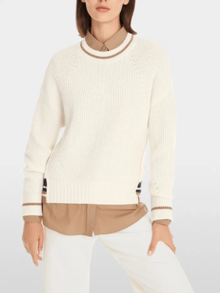 marc_cain_sports_womens_o_7.webp Marc Cain Sports Knitwear | Luxury Gifts^Women's Off White Knitted Jumper YS 41.08 M19 COL 110