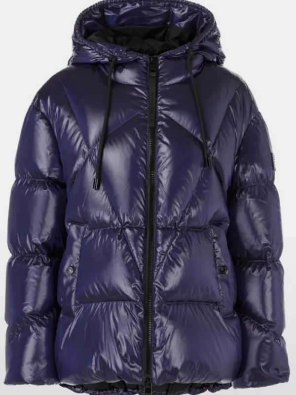 Marc Cain Sports Puffers And Gilets | Coats And Jackets^Women's Puffer Jacket With Hood In Shiny Violet XS 12