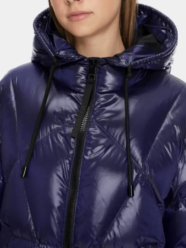 Marc Cain Sports Puffers And Gilets | Coats And Jackets^Women's Puffer Jacket With Hood In Shiny Violet XS 12