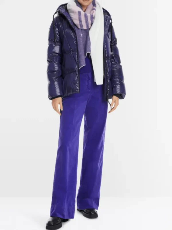 Marc Cain Sports Puffers And Gilets | Coats And Jackets^Women's Puffer Jacket With Hood In Shiny Violet XS 12